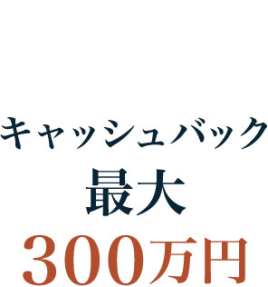 POINT3 キャッシュバック最大300万円